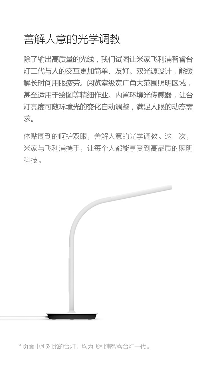 米家（MIJIA）飞利浦（PHILIPS）双品牌 智睿台灯二代 LED智能护眼灯 小米台灯 迷你阅读