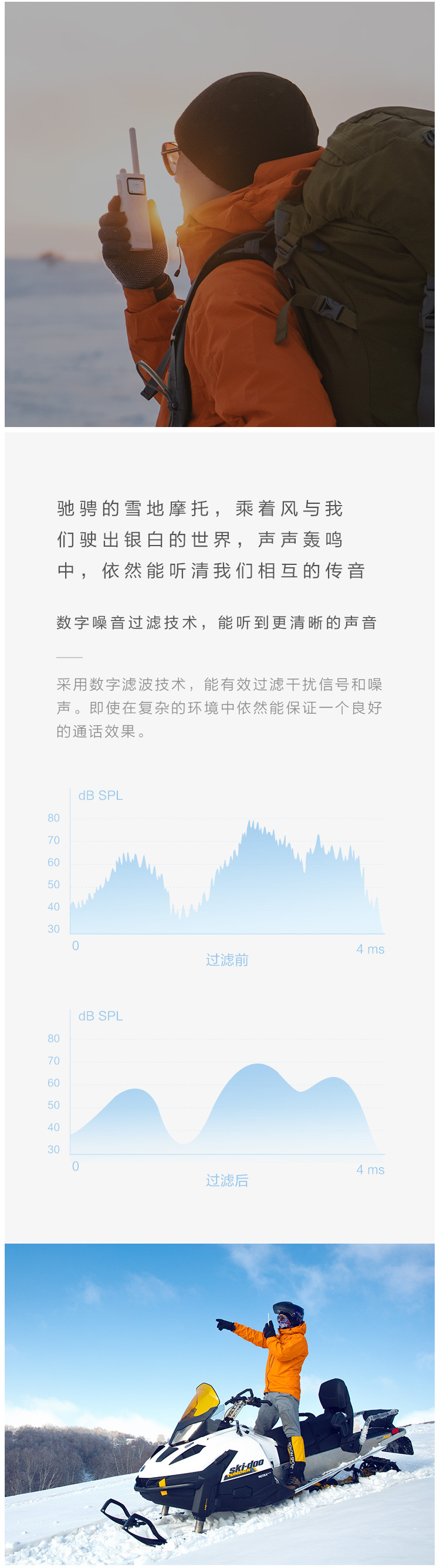 小米米家对讲机 蓝色 民用迷你手台 位置共享 FM收音机