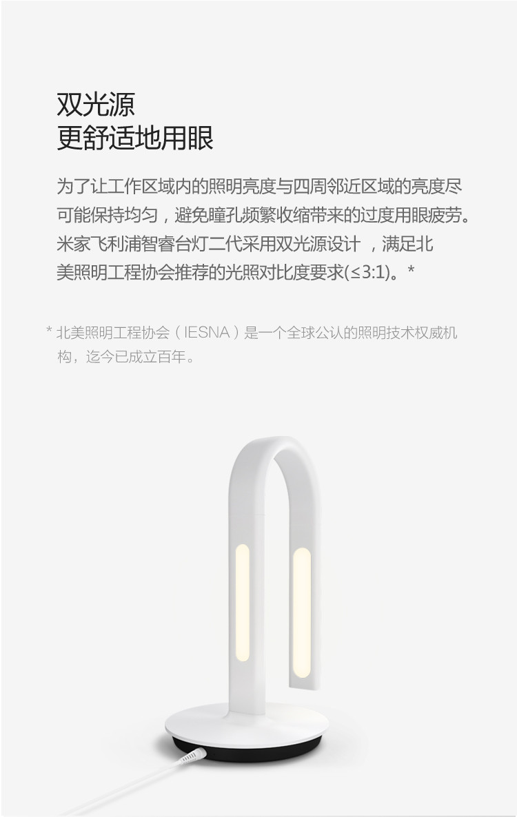 米家（MIJIA）飞利浦（PHILIPS）双品牌 智睿台灯二代 LED智能护眼灯 小米台灯 迷你阅读