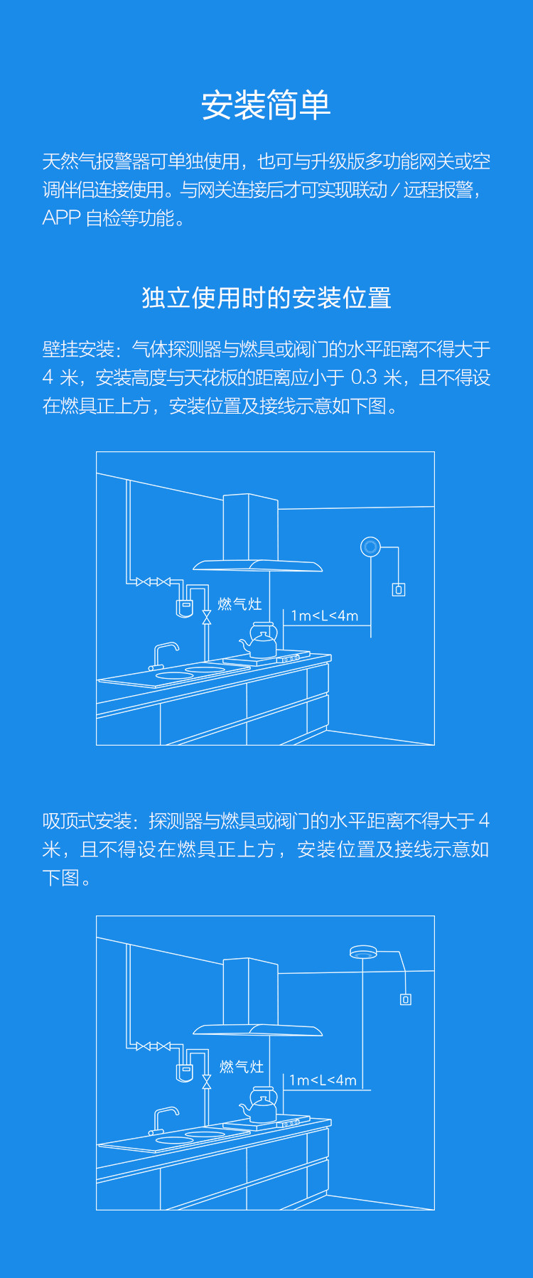 米家（MIJIA）天然气报警器 远程报警 联动排风 定期自检提醒