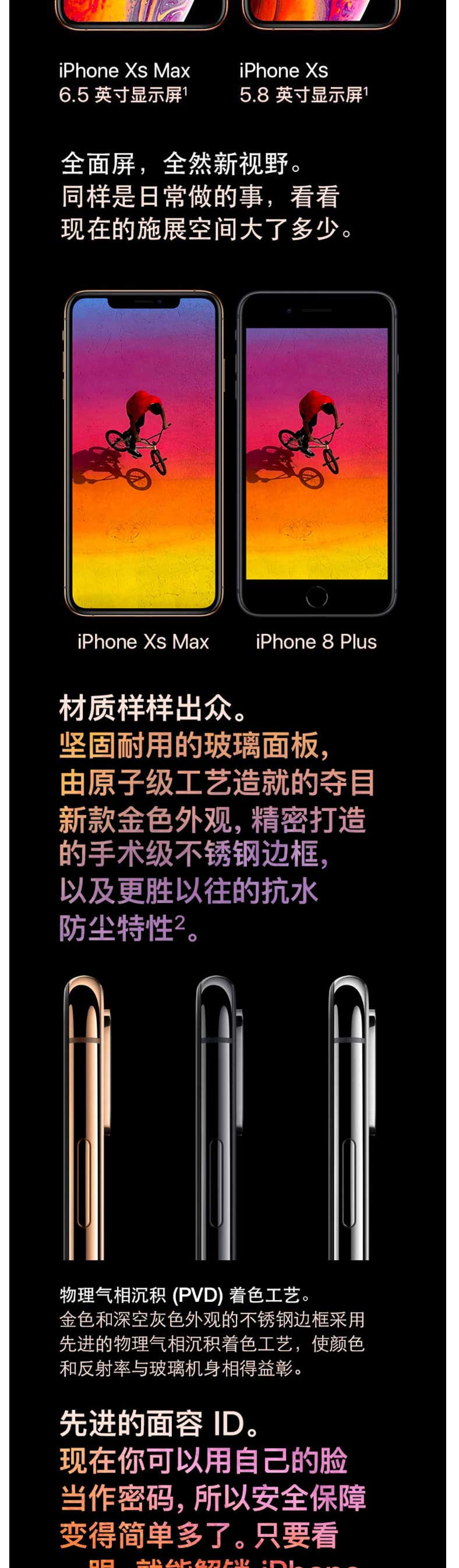 iPhone 苹果 XS Max 双卡 512GB 移动联通电信4G手机 （金色）