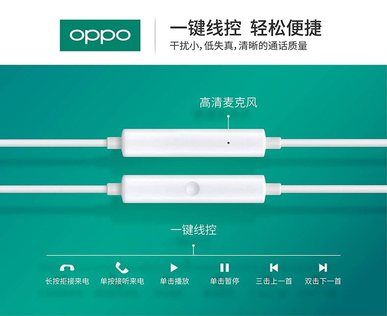 OPPO Find x耳机 原装typec接口oppor17pro reno耳机有线安卓手机