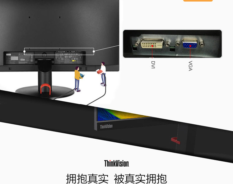 联想/Lenovo ThinkVision）电脑显示器21.5英寸支持壁挂不闪液晶屏 T2224R