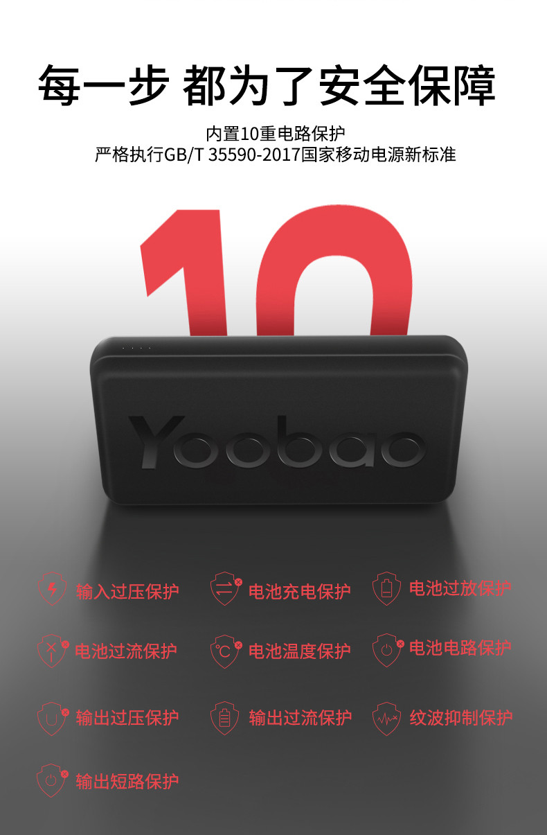 羽博(YOOBAO)  YB-20T充电宝20000毫安大容量手机通用便携移动电源