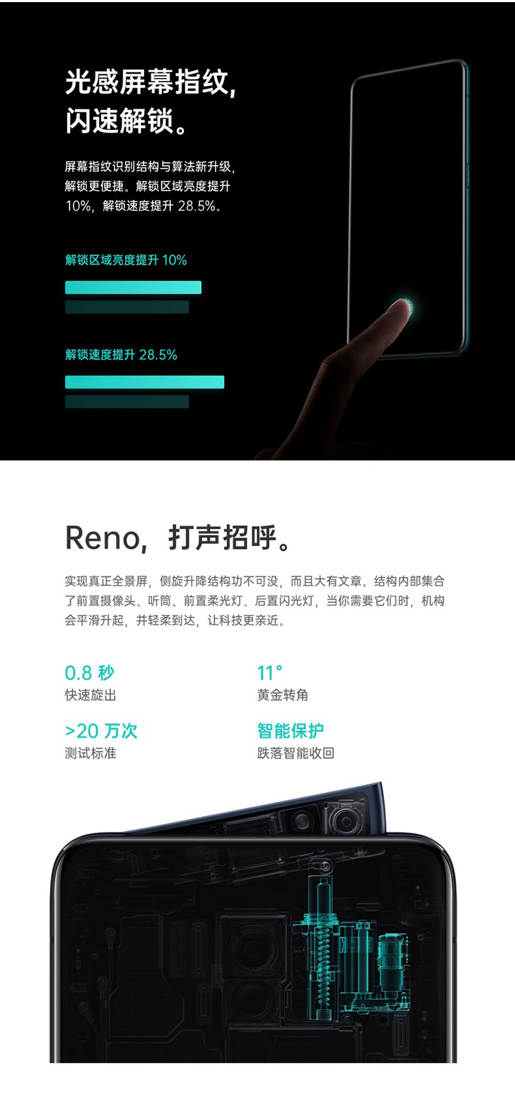 OPPO Reno 10倍变焦版 高通骁龙855 4800万超清三摄 8GB+256GB