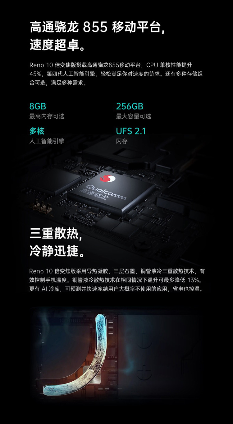 OPPO Reno 10倍变焦版 高通骁龙855 4800万超清三摄 8GB+256GB