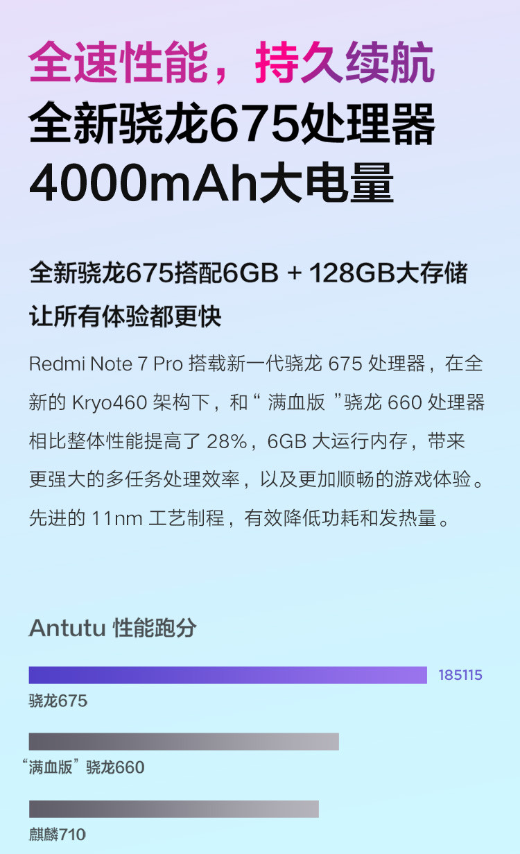 小米/MIUI Redmi Note7Pro 6GB+128GB索尼4800万超清双摄 小米红米骁龙