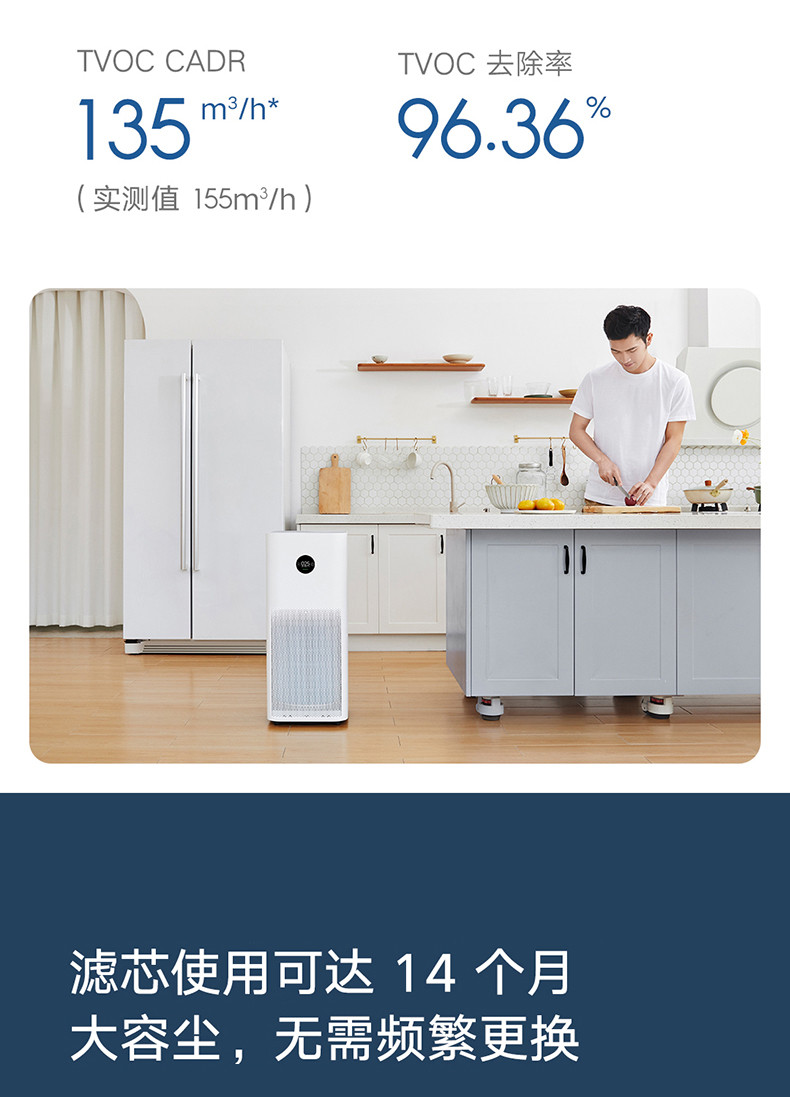 小米/MIUI 米家空气净化器pro H家用室内办公智能氧吧除甲醛雾霾PM2.5新品