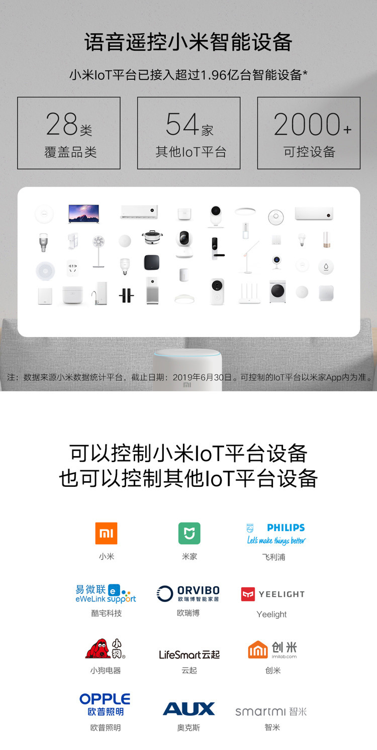 小米/MIUI 小爱同学智能音箱 听音乐语音遥控家电 人工智能音响 经典升级款