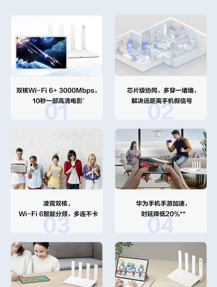 华为/HUAWEI 华为千兆路由器 AX3 双核 wifi6 全千兆端口家用无线WiFi高速穿墙