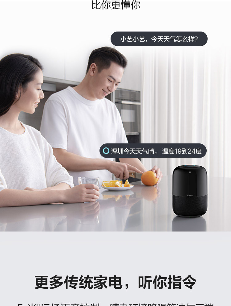 华为/HUAWEI 华为 AI 音箱 2 智能音箱 电池版 Huawei Sound音质