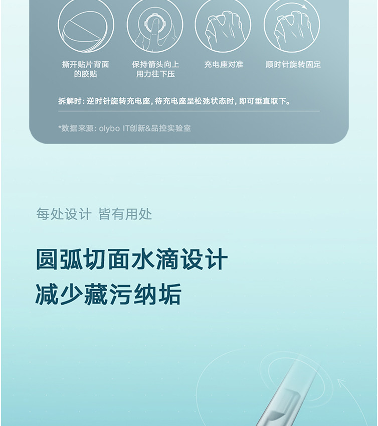 荣耀亲选智能声波电动牙刷小冰棒 支持华为HiLink 智能定时提醒 壁挂磁吸式充电