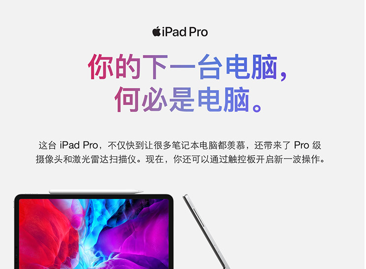 苹果/APPLE iPad Pro 12.9英寸平板电脑 2020年新款 256G WLAN版全面屏