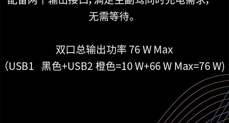 华为/HUAWEI 原装车载充电器 Max66W超级快充/双口输出/附6ATypeC原装数据线