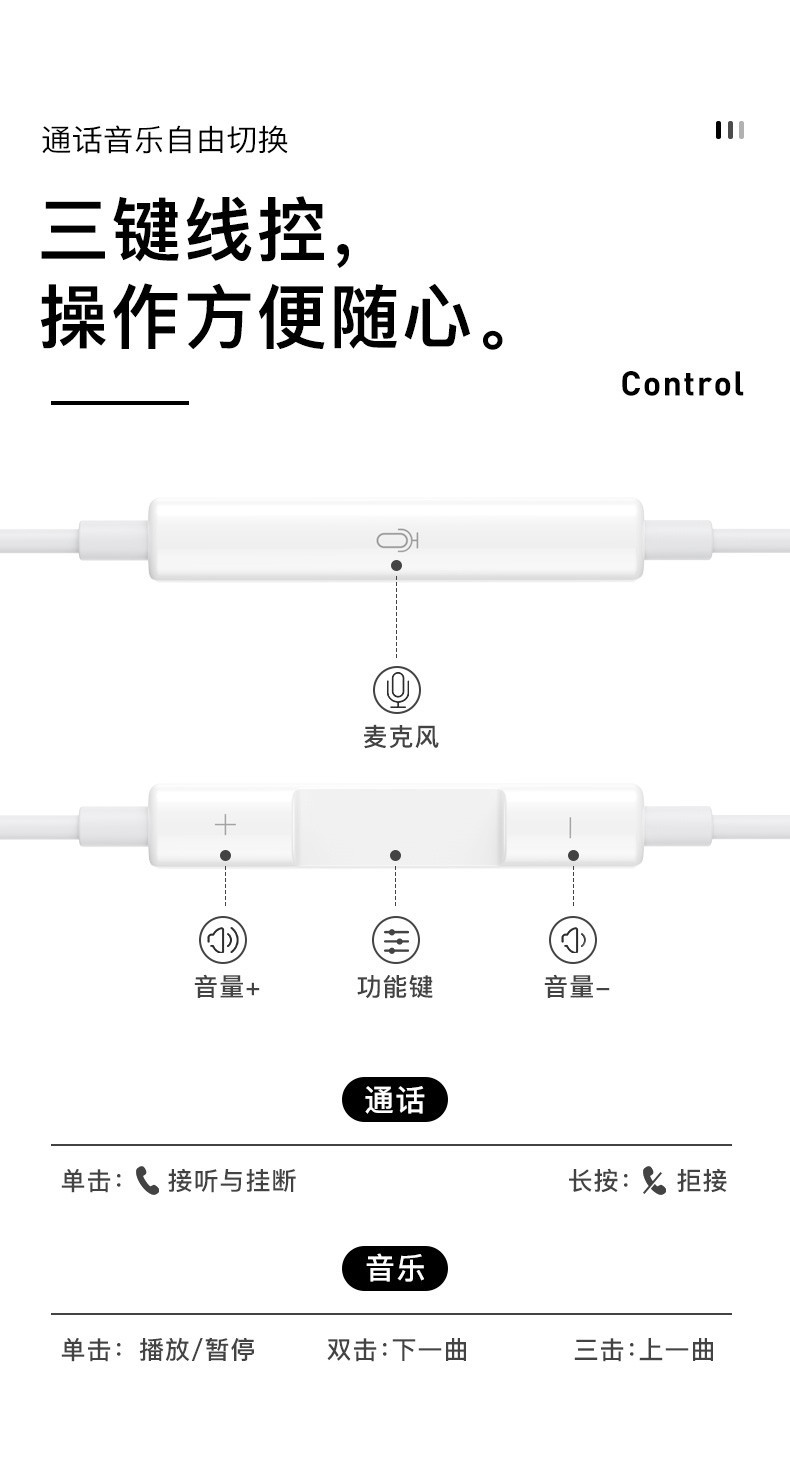 苹果/APPLE 采用Lightning闪电接头耳机 3.5毫米耳机插头的 EarPods 耳机