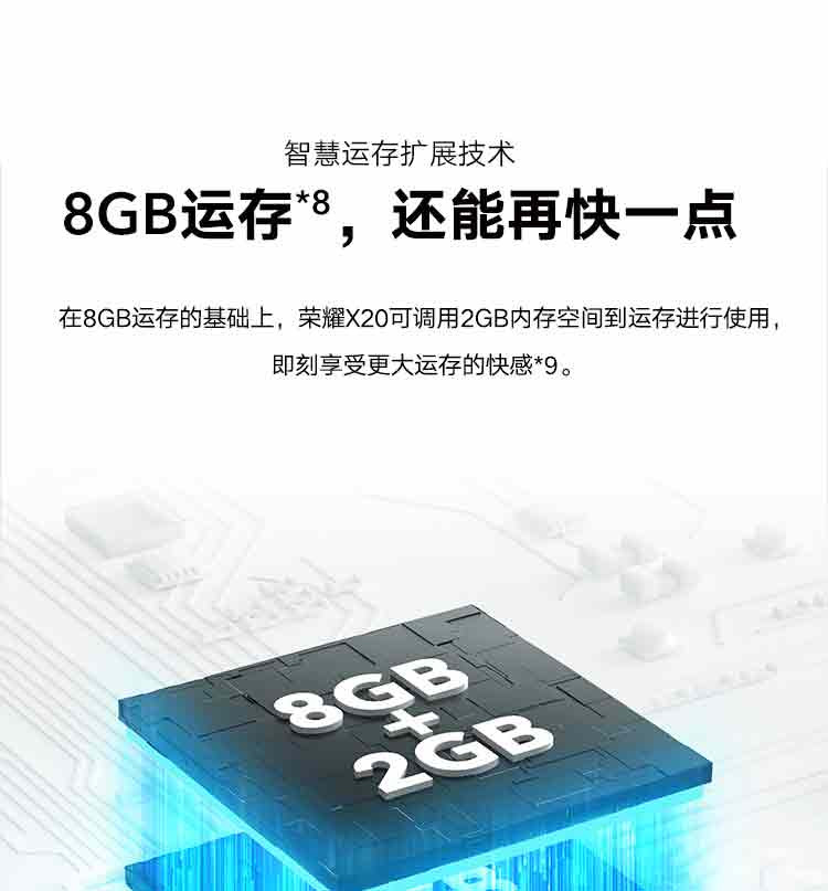 荣耀X20手机8+256GB 66W超级快充120Hz高刷屏6400万超清影像