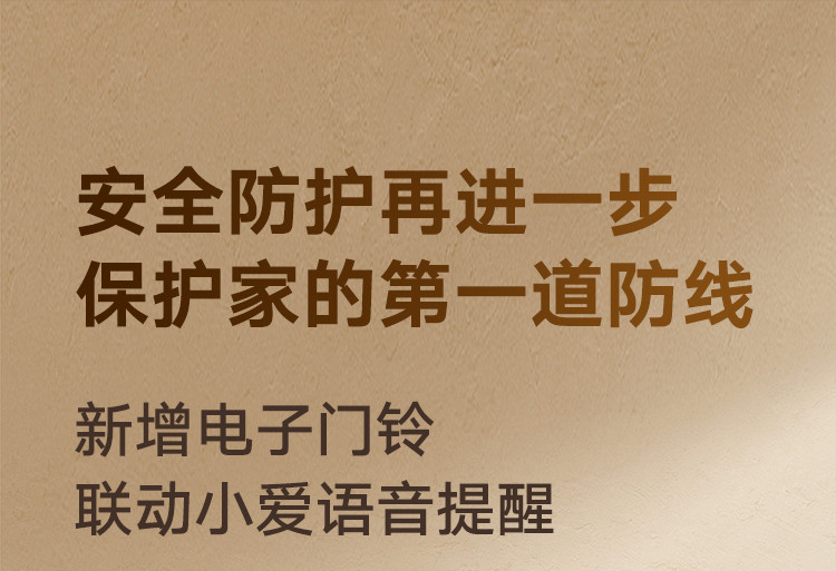 小米 智能门锁 1S标准门锁 磨砂金 C级锁芯 指纹锁电子锁密码锁防盗门锁