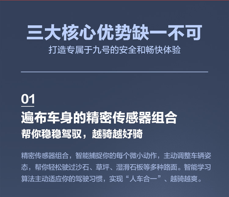 小米米家 九号平衡车 小九 体感智能骑行 遥控漂移成人电动车 双电机驱动 超长续航