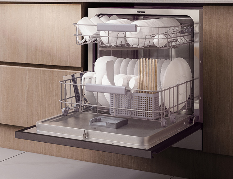 米家洗碗机家用8套嵌入式洗碗机 刷碗机 全自动智能手机联动 热风烘干 语音控制 VDW0801M