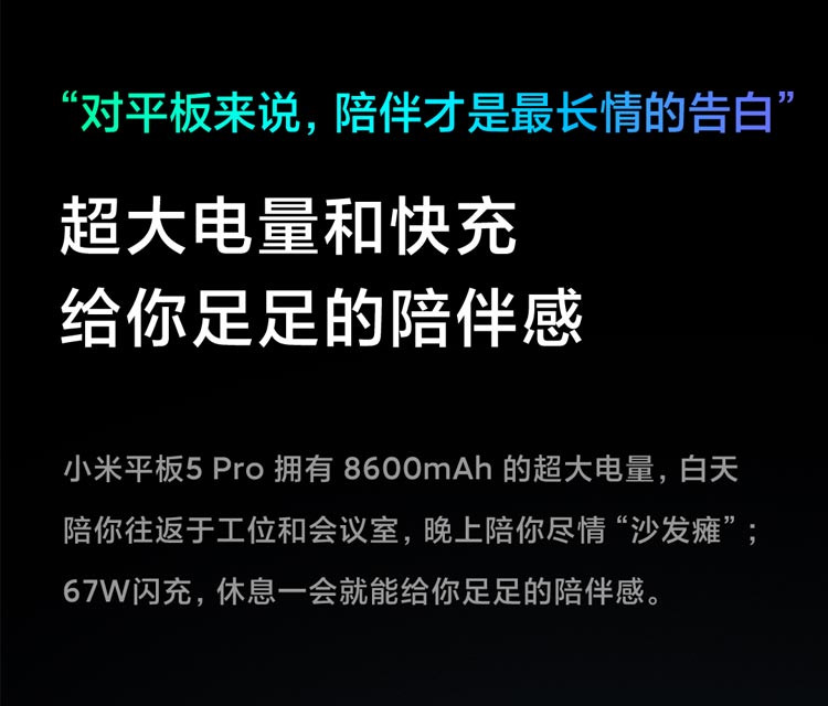 小米平板5 Pro 8GB内存 256GB存储 11英寸2.5K高清 娱乐办公网课平板电脑
