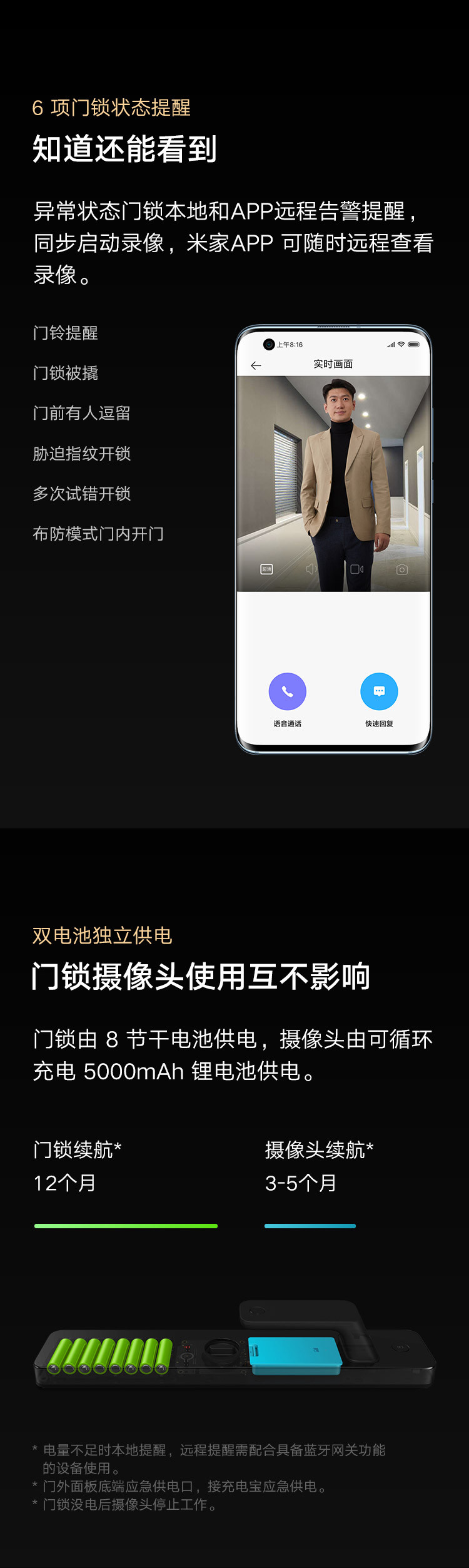 小米全自动智能门锁pro 摄像家用电子锁推拉式 猫眼防盗门锁NFC 智能锁 指纹锁 密码锁 C级锁芯