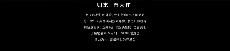 小米pro15 OLED 锐龙版 超轻薄全面屏8核R7-5800H 16G 512G小米笔记本电脑