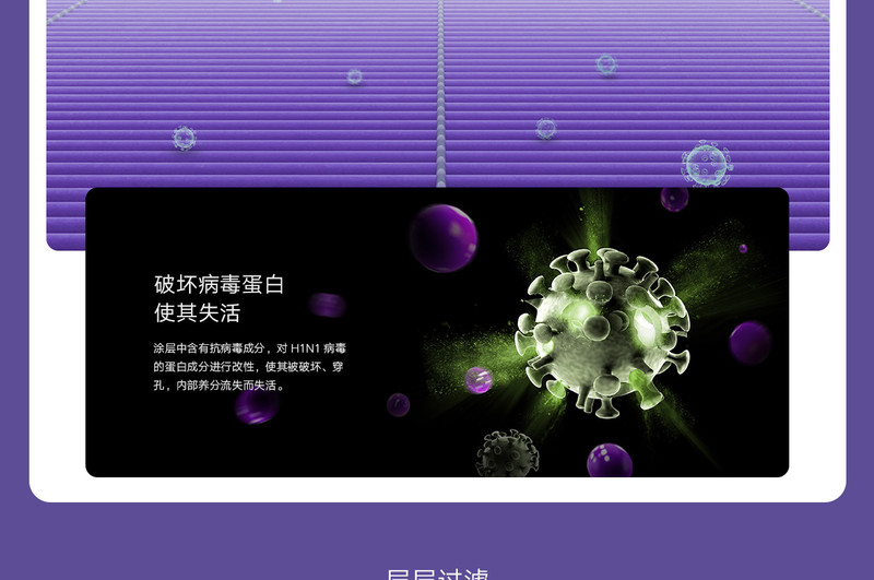小米/MIUI 米家空气净化器滤芯 抗菌抗病毒版适用于米家空气净化器2S/3/pro