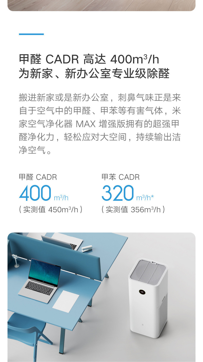 小米/MIUI 空气净化器MAX增强版 家用大空间 专业级除甲醛 除菌除异味烟味AC-M5-SC
