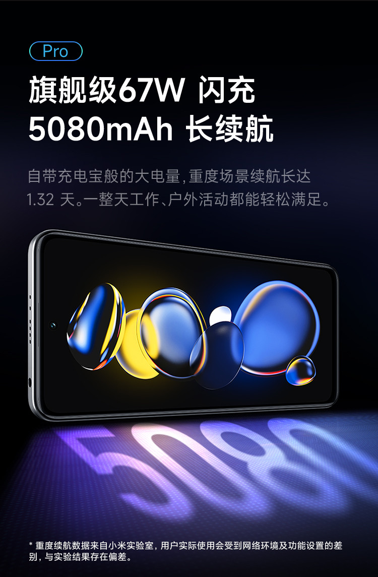 小米/MIUI Redmi Note11T Pro 5G 天玑8100 6GB+128GB原子银