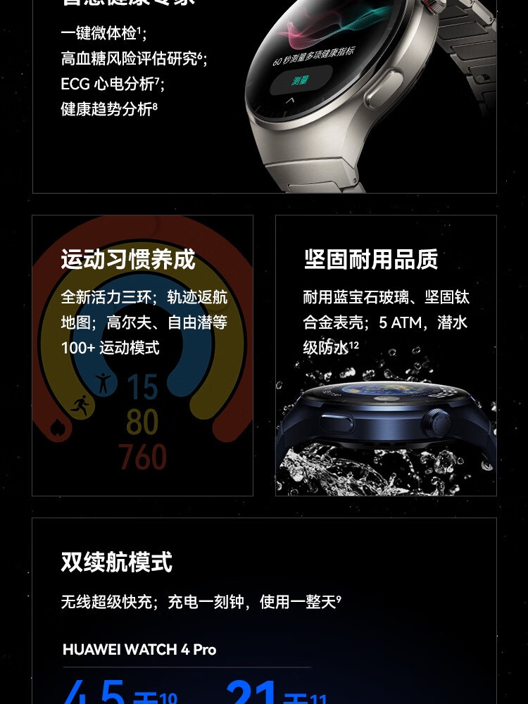 华为/HUAWEI WATCH 4 Pro 运动智能手表