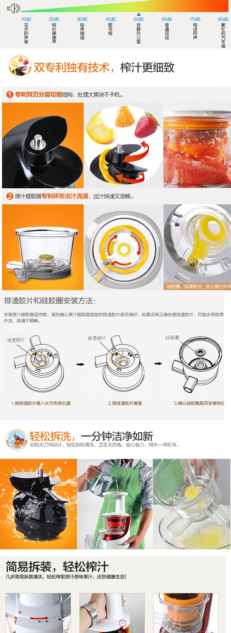榨汁机 原汁机 苏泊尔【SJYZ8C-150】挤压式榨汁机高出汁率静音【新款推荐】