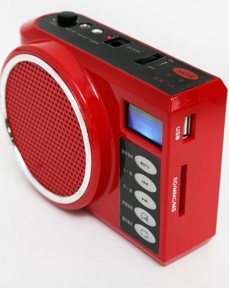 爱课（AKER）AK58 扩音器液晶显示数字选曲FM收音录音便携腰挂喊话器小蜜蜂扩音