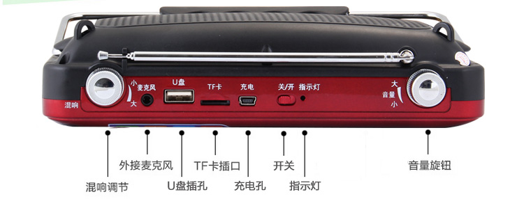 先科（SAST）ST-99C 7寸看戏机录音晨练收音音频播放器（红色）