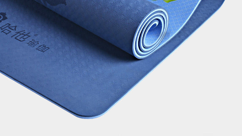 哈他瑜伽 天然环保tpe瑜伽垫6mm加长加厚防滑健身垫 送48元纯棉背包