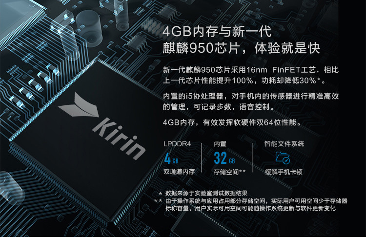 华为 HUAWEI 荣耀V8 4GB+32GB 双卡双待 移动版（冰河银）