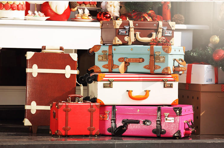 万向轮男女复古拉杆箱学生韩国旅行箱包 行李箱女24寸皮箱