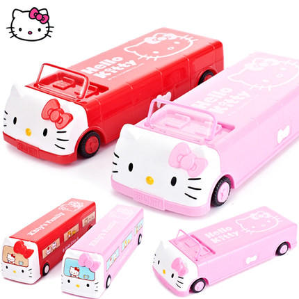 汽车多功能KT猫文具盒可爱铅笔盒小学生儿童礼物 创意文具盒