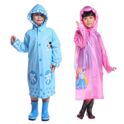 儿童雨衣男女正品迪士尼米奇小孩子雨披小学生雨衣 带书包位
