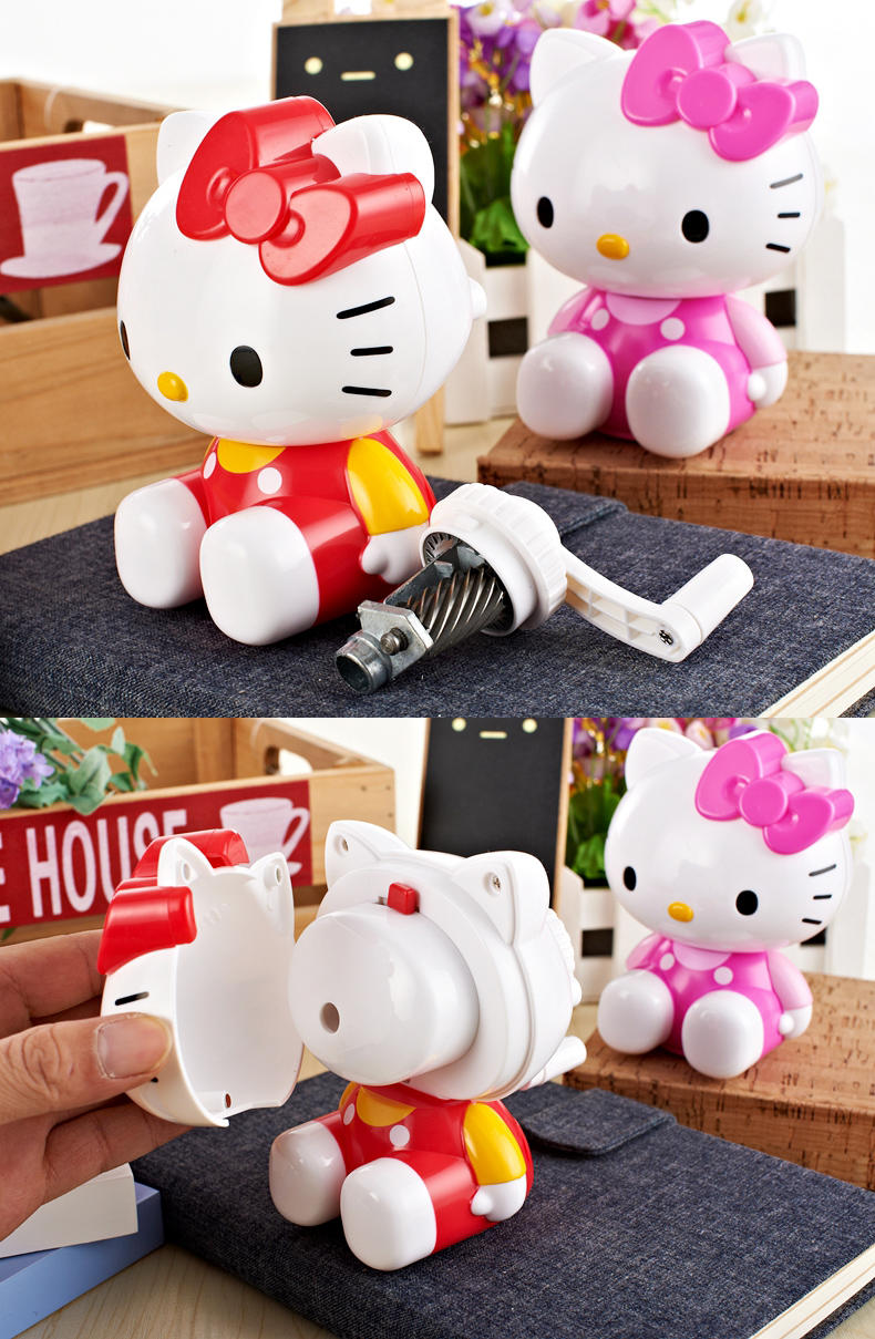 正品Hello Kitty凯蒂猫造型削笔机卷笔刀学生卡通造型削笔器