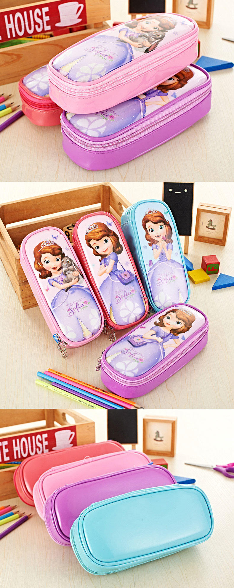 迪士尼冰雪奇缘儿童笔袋女小学生文具盒可爱文具袋大容量学习用品