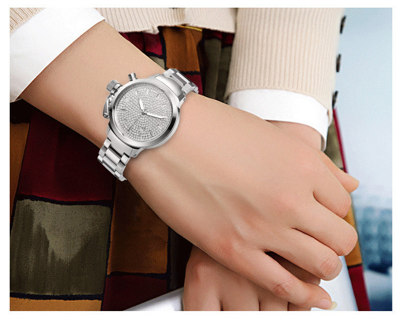 洋湖轩榭 腕表进口水晶手表时尚女表韩版石英表高档手表
