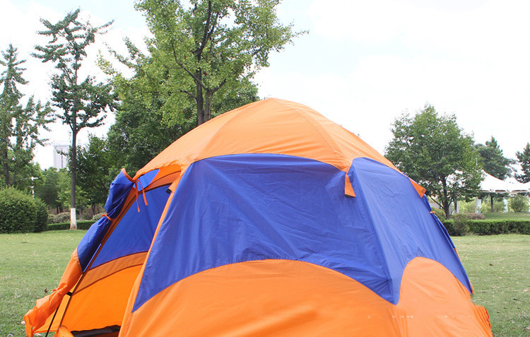 洋湖轩榭 户外野营用品六角帐篷3-4人双层防暴雨自动速开帐篷