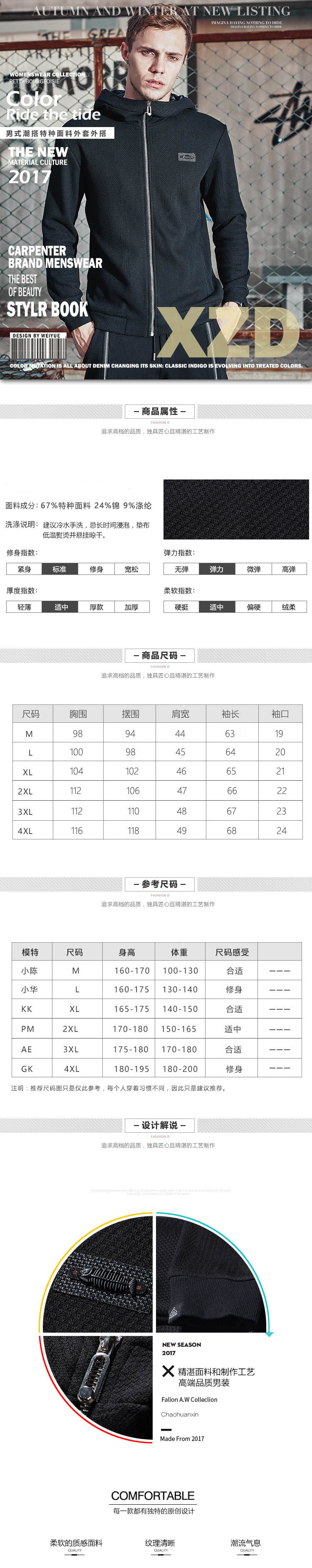 汤河之家男卫衣外套连帽青年日系国潮长袖开衫卫衣外套男