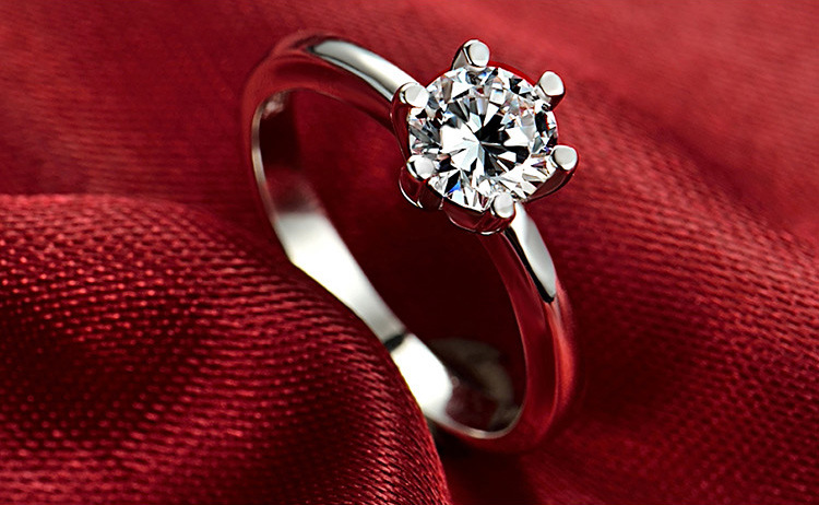 施悦名钻戒珠宝饰品 仿真钻石戒指环 婚戒女欧美时尚带YJ0098