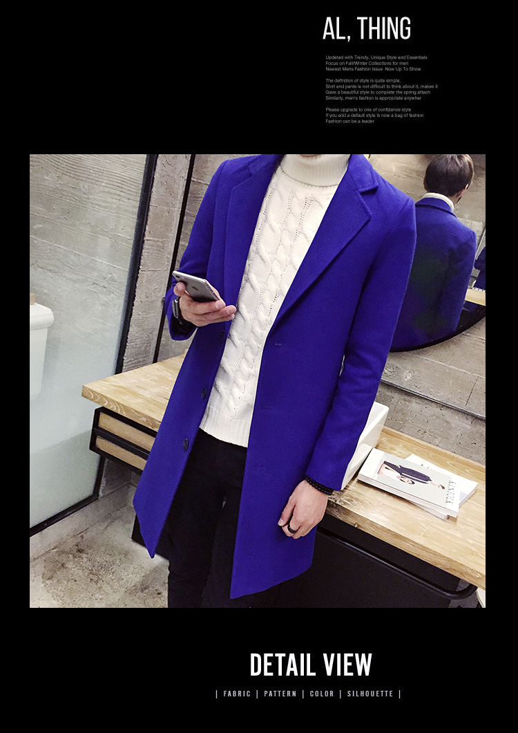 汤河之家2018新款男士中长款风衣韩版修身显瘦大码外套