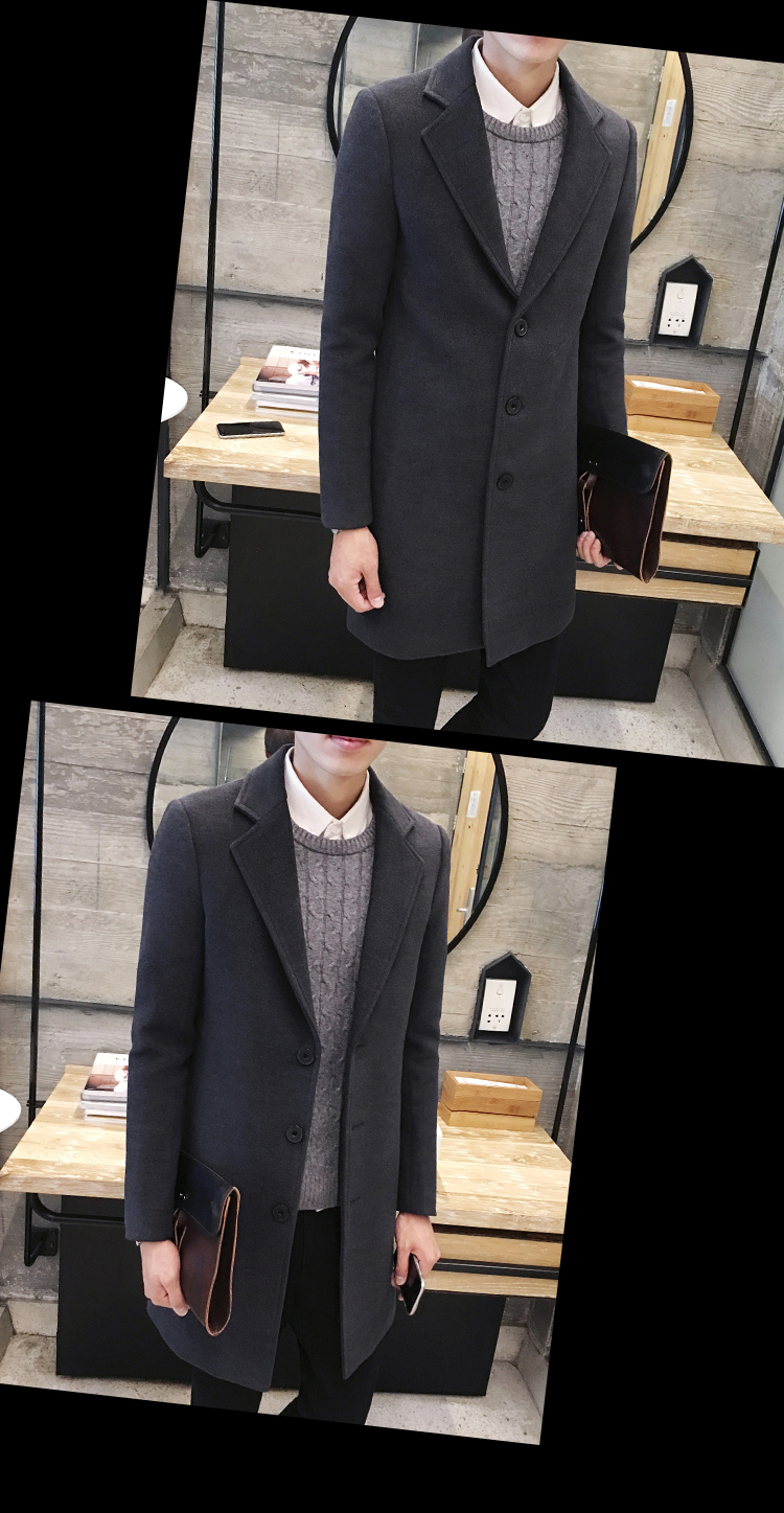 汤河之家2018新款男士中长款风衣韩版修身显瘦大码外套