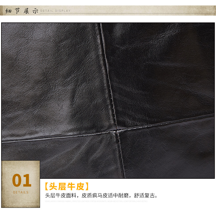 小童马2018新款男士真皮大容量背包 韩版时尚双肩包手提包书包