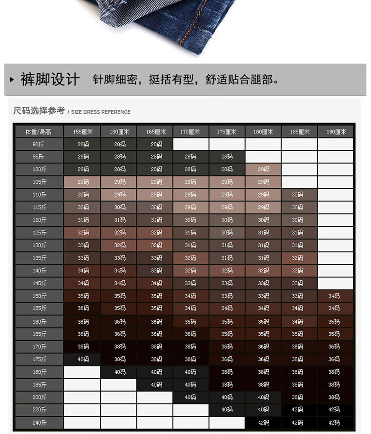 汤河之家 2021新款针织弹力牛仔裤男修身直筒男士大码长裤四面弹男裤