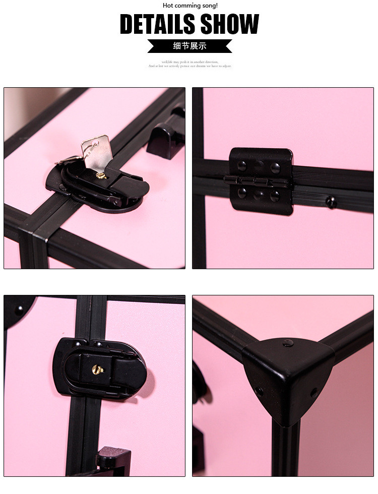 女包韩版铝合金PC纯色拼接化妆包手提箱手拎休闲箱大容量