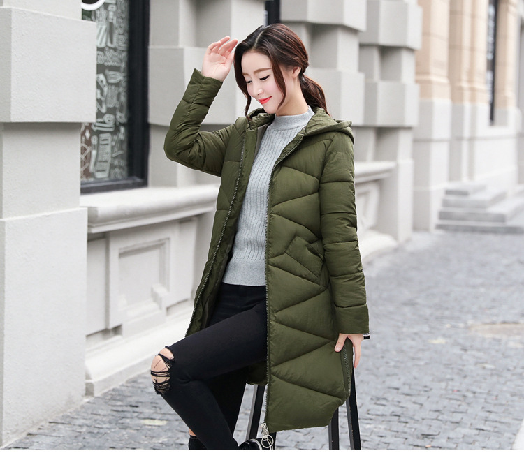 施悦名新款韩版中长款棉衣棉服带毛球纯色连帽拉链气质简约舒适优雅